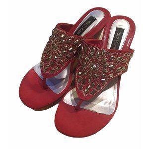 White House Black Market red wedge shoes